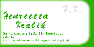 henrietta kralik business card